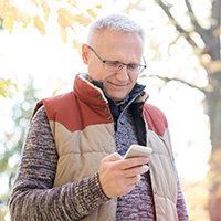 Man outside using cell phone
